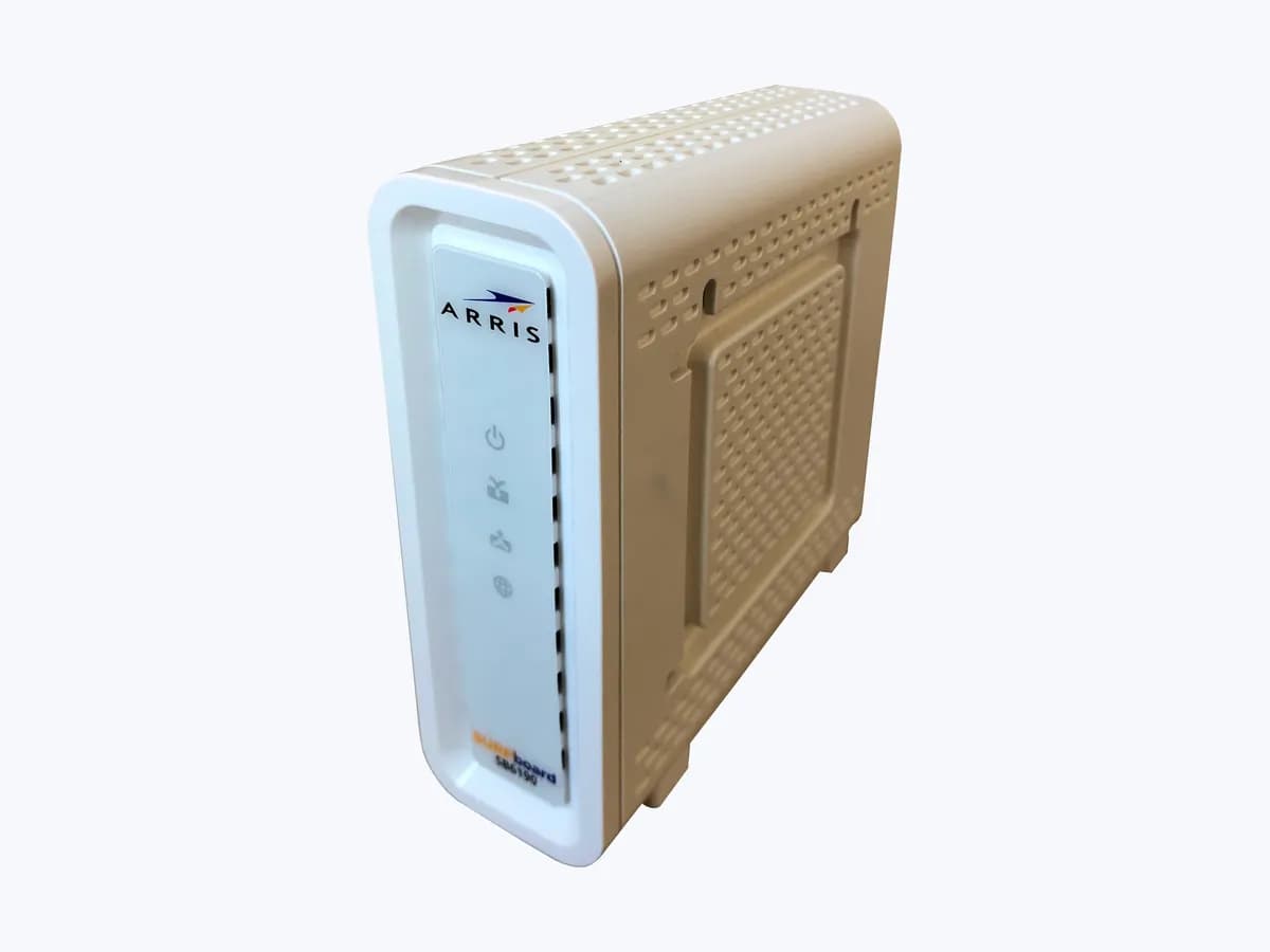 Arris SURFboard SB6190 cable modem standing upright