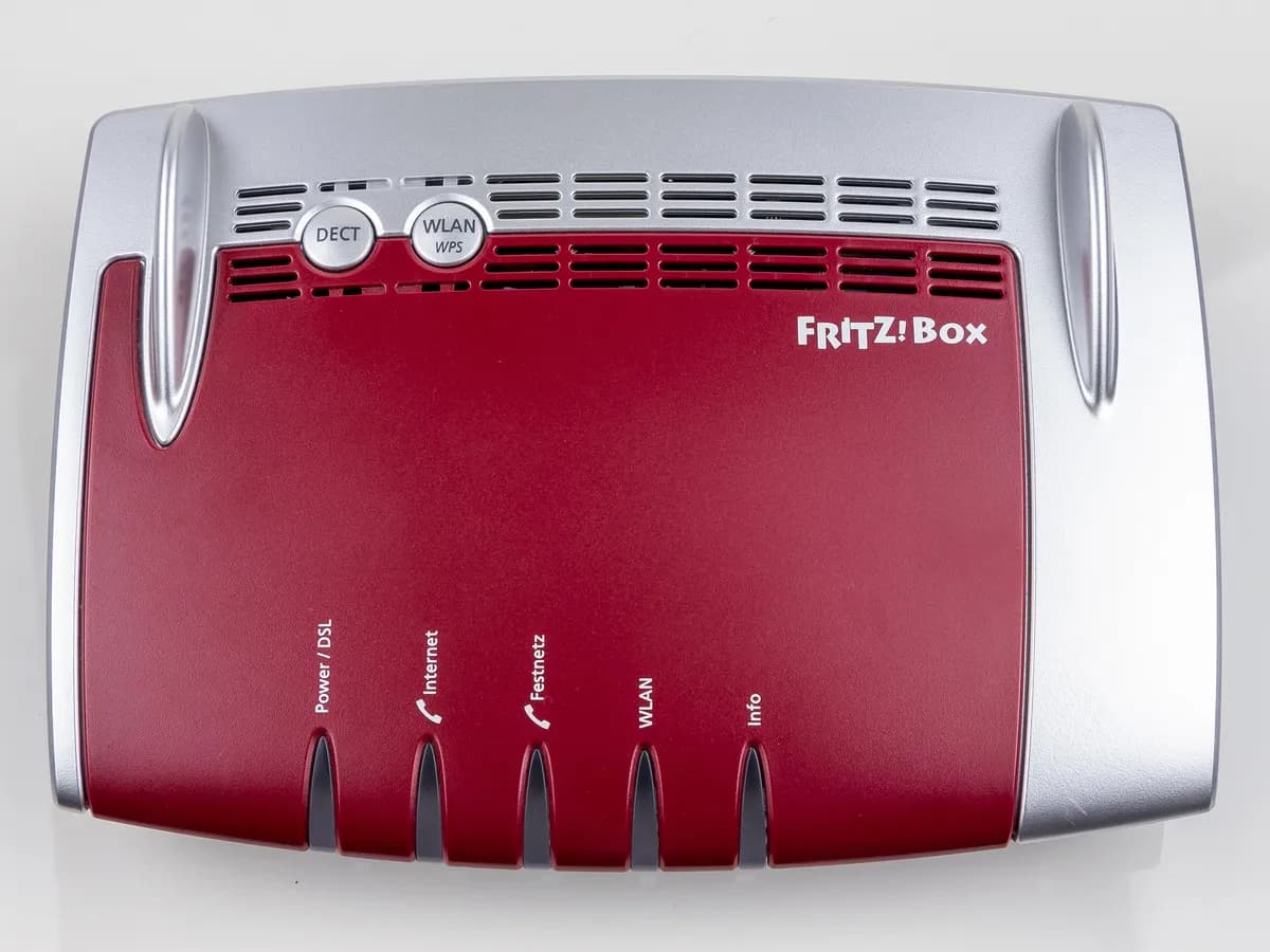 AVM FRITZ!Box 7490 DSL router seen from above